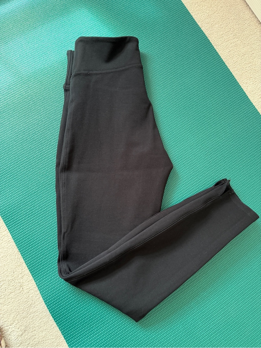 SPANX Thick Black Leggings with Red Brand Tag